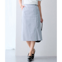 サラサラ裏メッシュ綿混ストレッチミディ丈タイトスカート（接触冷感・吸汗速乾・UVカット） 大きいサイズ