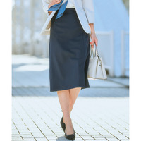 サラサラ裏メッシュ綿混ストレッチミディ丈タイトスカート（接触冷感・吸汗速乾・UVカット） 大きいサイズ