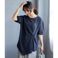 綿100％汗染みしにくいクロスデザイン5分袖Tシャツ 大きいサイズ