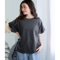 【汗染みしにくい】フリル袖プルオーバー 大きいサイズ