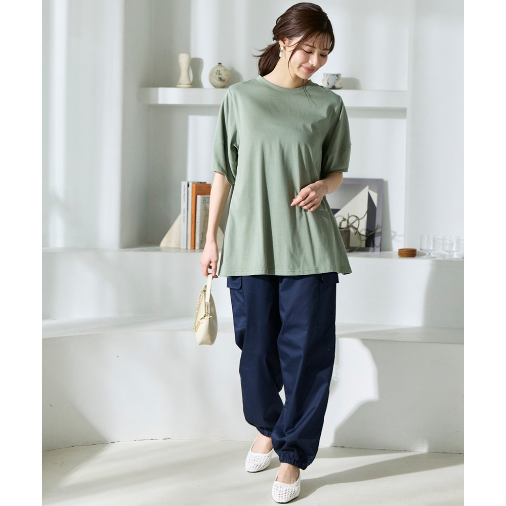 【汗染みしにくい】ランタンスリーブチュニック 大きいサイズ10