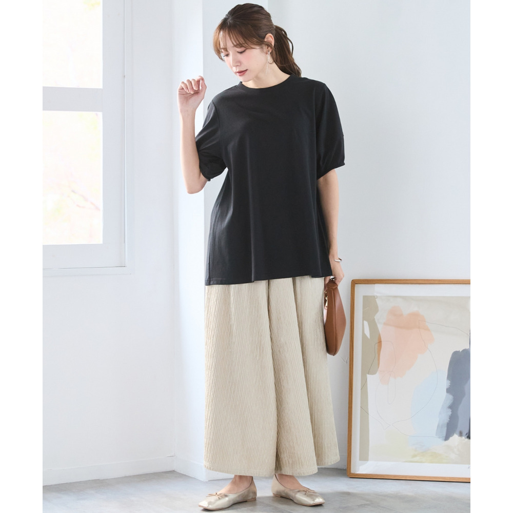 【汗染みしにくい】ランタンスリーブチュニック 大きいサイズ16