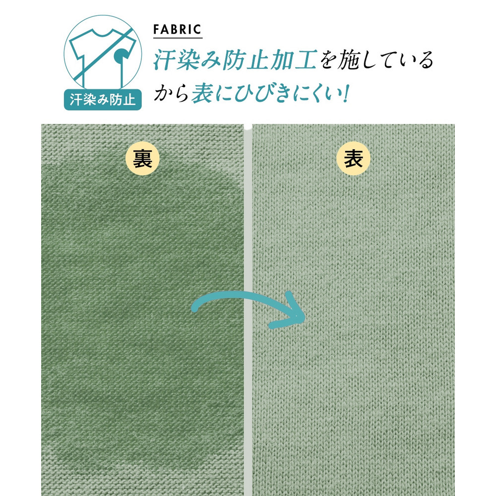 【汗染みしにくい】配色ステッチワンピース 大きいサイズ3