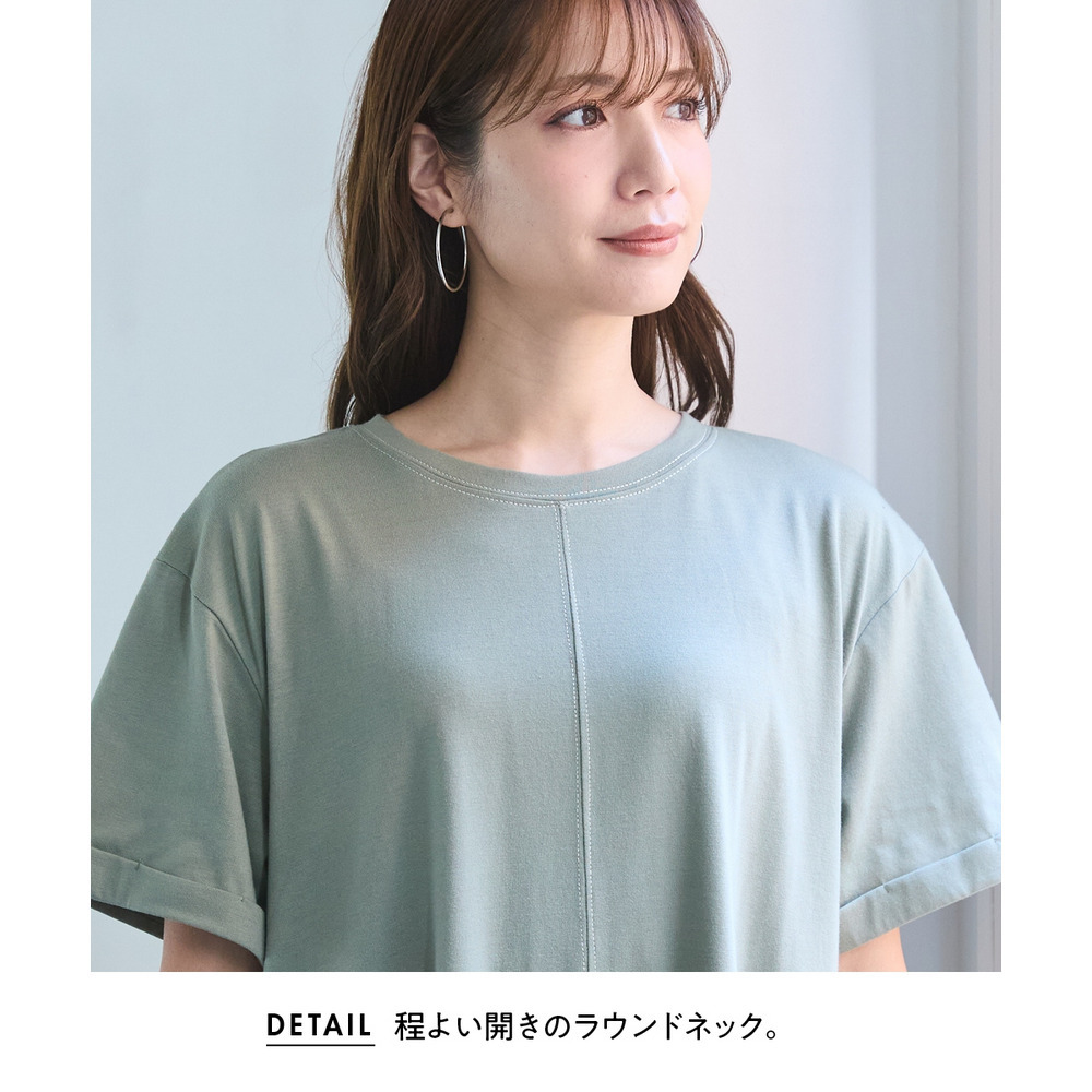 【汗染みしにくい】配色ステッチワンピース 大きいサイズ7