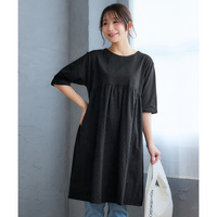 綿100％ドビー切替チュニック 大きいサイズ