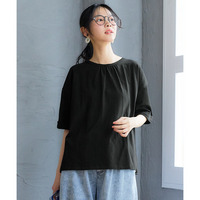 綿100％ドビーバック切替トップス 大きいサイズ