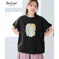 【水森亜土】袖フリルプリントTシャツ 大きいサイズ