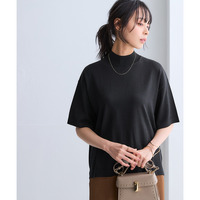 【アイスクリーンプレミアム】ハイネック5分袖ニットトップス（持続冷感・接触冷感・毛玉になりにくい・UVカット・洗濯機で洗える・遮熱） 大きいサイズ