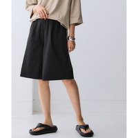 全方向ストレッチ軽量タックワイドハーフパンツ（吸汗速乾・UVカット・接触冷感・抗菌防臭） 大きいサイズ