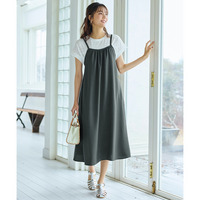 とろみ素材キャミソールワンピース 大きいサイズ