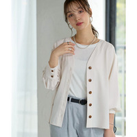 【しわシャキ】裾スリットシャツカーディガン（防しわ・形態安定・接触冷感・UVカット） 大きいサイズ