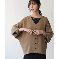 【しわシャキ】裾スリットシャツカーディガン（防しわ・形態安定・接触冷感・UVカット） 大きいサイズ