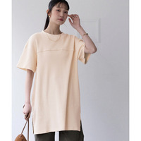 綿100％ドライタッチワッフル5分袖コクーンチュニック（UVカット・吸汗速乾） 大きいサイズ