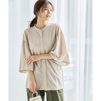 美ラクRUタッチギャザーデザイントップス（接触冷感・抗菌防臭・UVカット・遮熱） 大きいサイズ