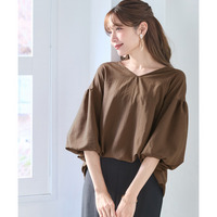 【ドライワッシャー】ふんわり袖ブラウス（吸汗速乾） 大きいサイズ