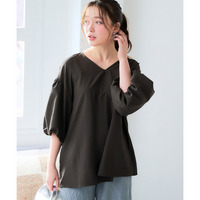 【ドライワッシャー】ふんわり袖ブラウス（吸汗速乾） 大きいサイズ