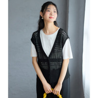 2点セット（前あきべスト＋綿100％半袖Tシャツ） 大きいサイズ