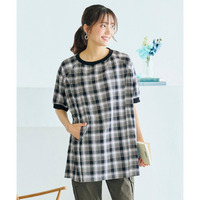 綿100％柔らかラグランスリーブチュニック 大きいサイズ