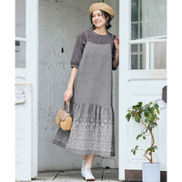 裾プリントキャミソールワンピース 大きいサイズ