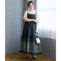 裾プリントキャミソールワンピース 大きいサイズ