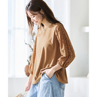 袖レースカットソープルオーバー 大きいサイズ