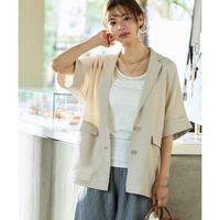 5分袖ルーズシルエットジャケット 大きいサイズ