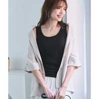 テレコタンクトップ（ブラカップ付） 大きいサイズ