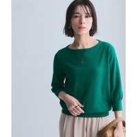 【新モデル】洗えるＵＶカット綿100％ボートネック7分袖ニット 大きいサイズ