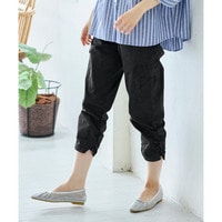 裾シャーリング7分丈パンツ(ゆったりヒップ) 大きいサイズ