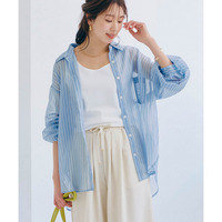 ロング丈シアーシャツ 大きいサイズ