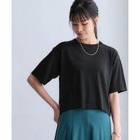 【アイスクリーンプレミアム】クロップド丈5分袖ニット（持続冷感・接触冷感・毛玉になりにくい・UVカット・洗濯機で洗える・遮熱） 大きいサイズ