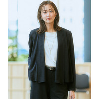 【レディーススーツ】セットアップ対応ショールカラージャケット（上下別売・うすカルジャージーシリーズ） 大きいサイズ