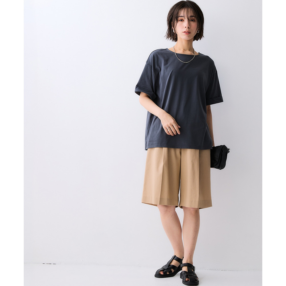 軽量さらさらカットソー5分袖ゆるシルエットプルオーバー(吸汗速乾) 大きいサイズ19