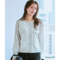 【ひんやり接触冷感】ポケットシアーニットカーディガン（毛玉になりにくい・洗濯機OK） 大きいサイズ