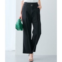 ドライタッチベルト付きストレッチワイドパンツ（ストレッチ・接触冷感・UV） 大きいサイズ