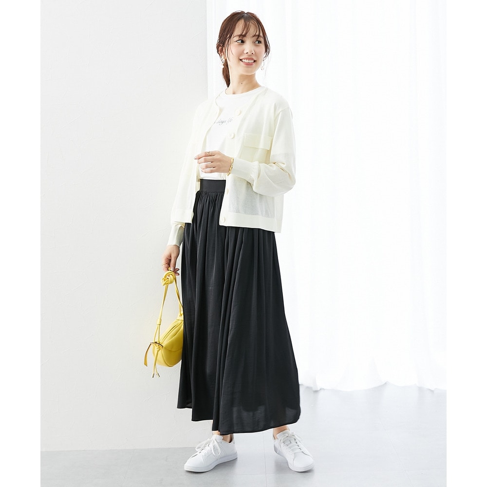 ヴィンテージサテンプリーツロングスカート 大きいサイズ10