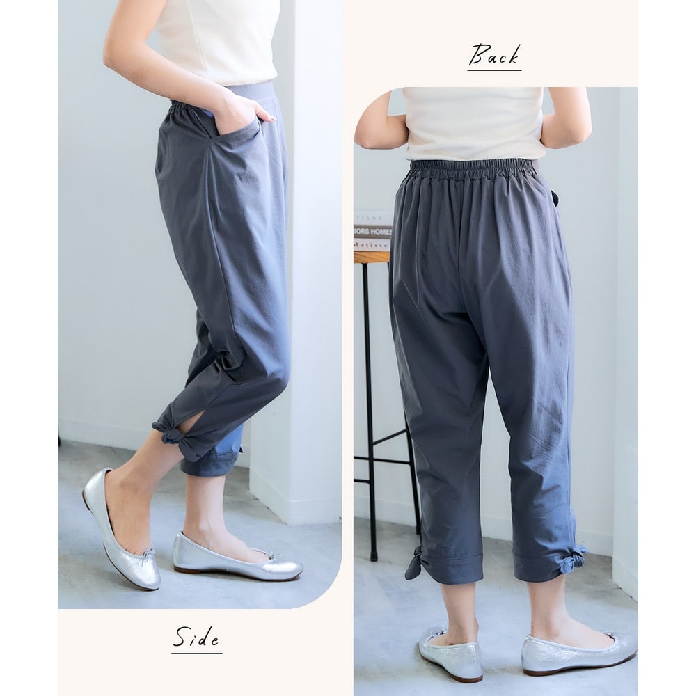 裾リボンクロップドパンツ 大きいサイズ10