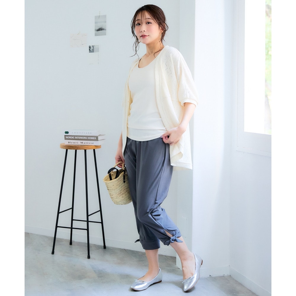 裾リボンクロップドパンツ 大きいサイズ15