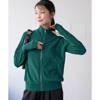 【シャインシェード】指穴付ジップアップニットブルゾン（近赤外線カット・UVカット・吸汗速乾・マシンウォッシャブル）　大きいサイズ