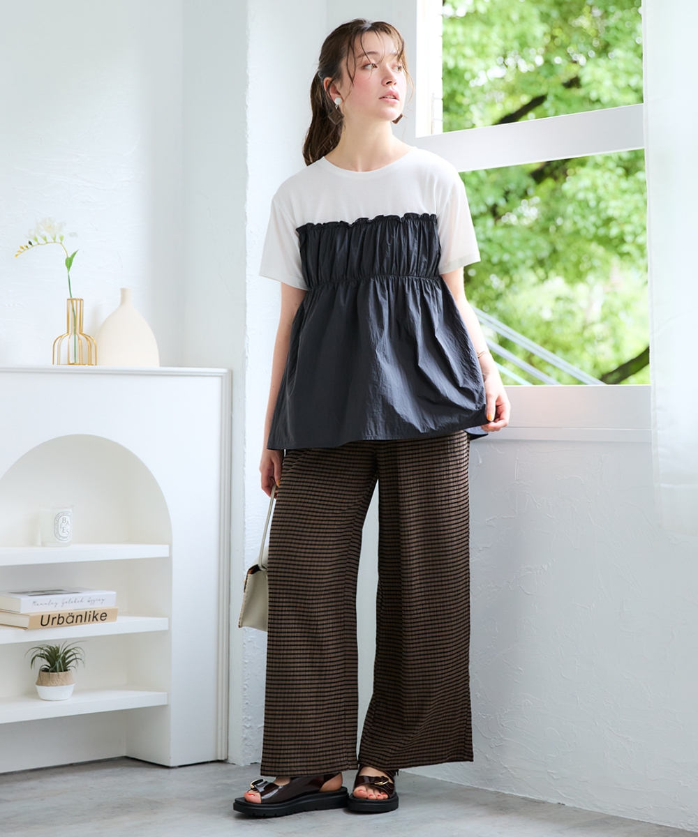 ふんわりナイロンワッシャードッキングTシャツ 大きいサイズ8