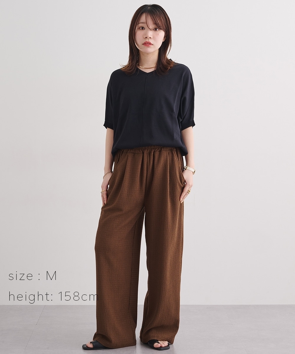 【アイスクリーンプレミアム】Vネックドルマンニットトップス(持続冷感・接触冷感・毛玉になりにくい・UVカット・洗濯機で洗える・遮熱) 大きいサイズ30