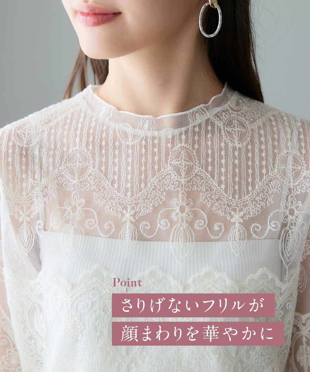総レースブラウス 大きいサイズ9