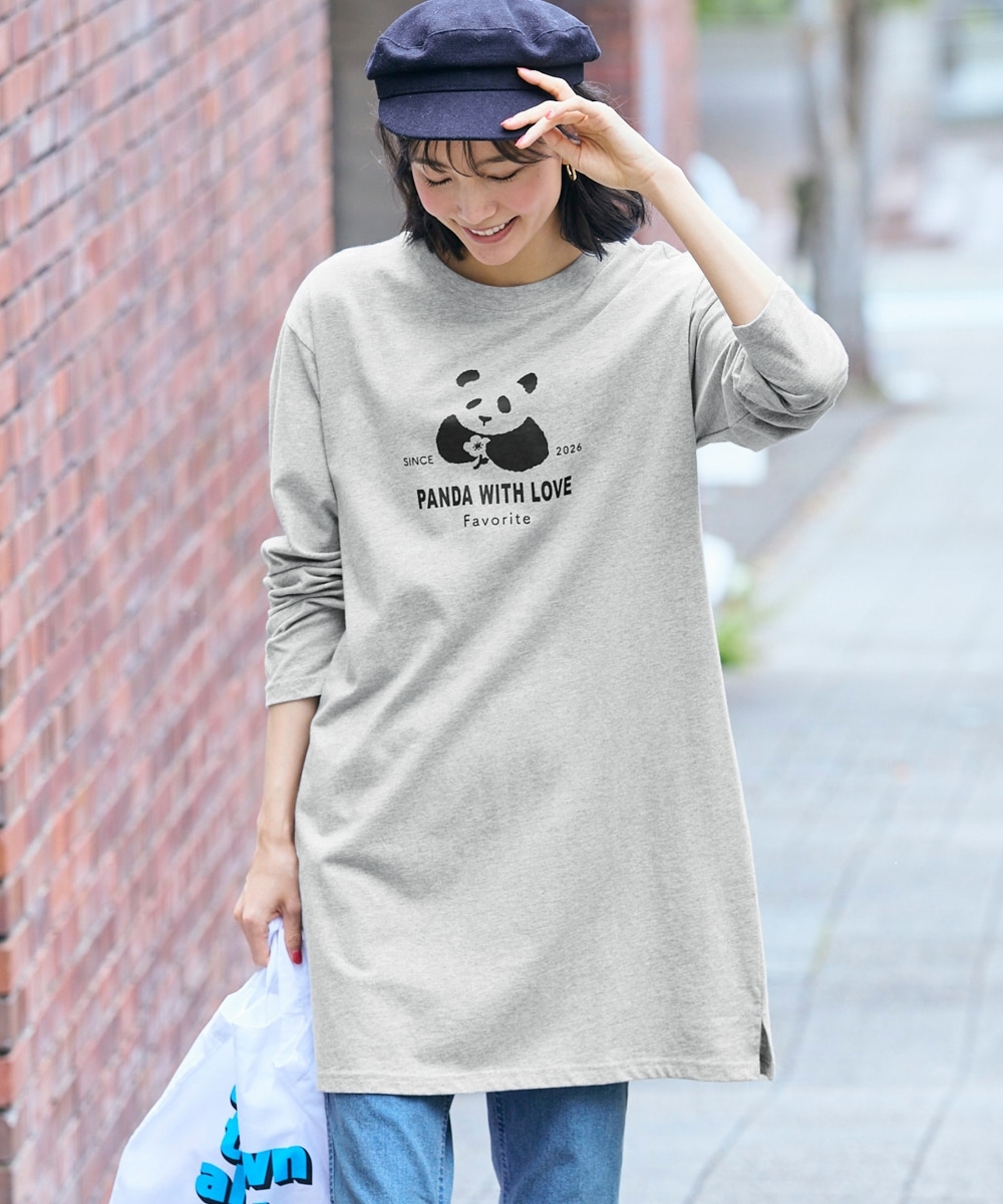 綿100％プリントロング丈Ｔシャツ　肌触りが気持ち良い！　大きいサイズ