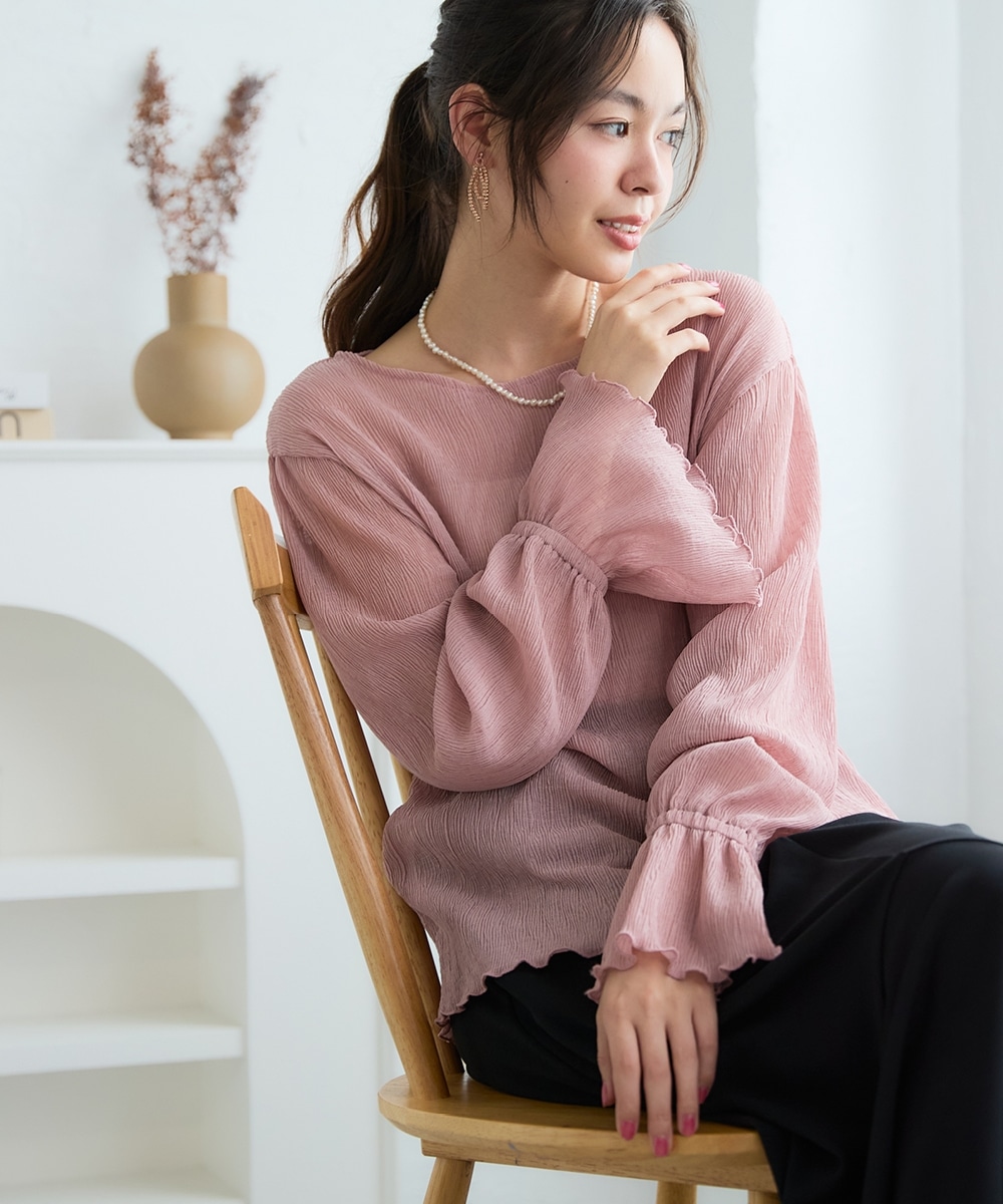 楊柳シアーシャーリングブラウス 大きいサイズ19