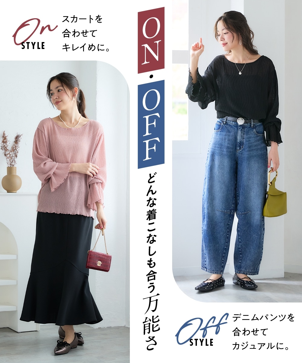 楊柳シアーシャーリングブラウス 大きいサイズ5