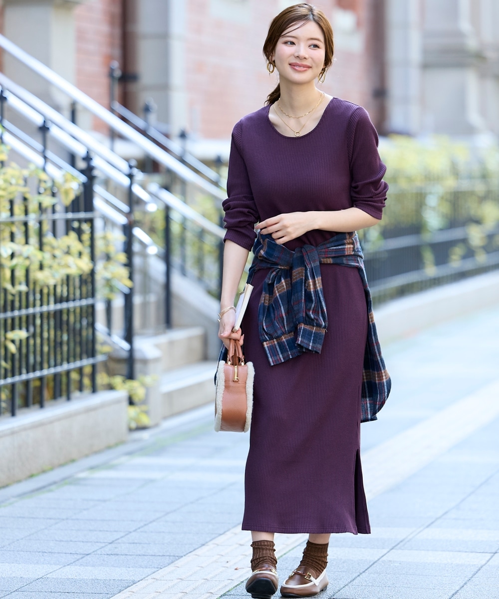 ロング丈カットソーワンピース 大きいサイズ15