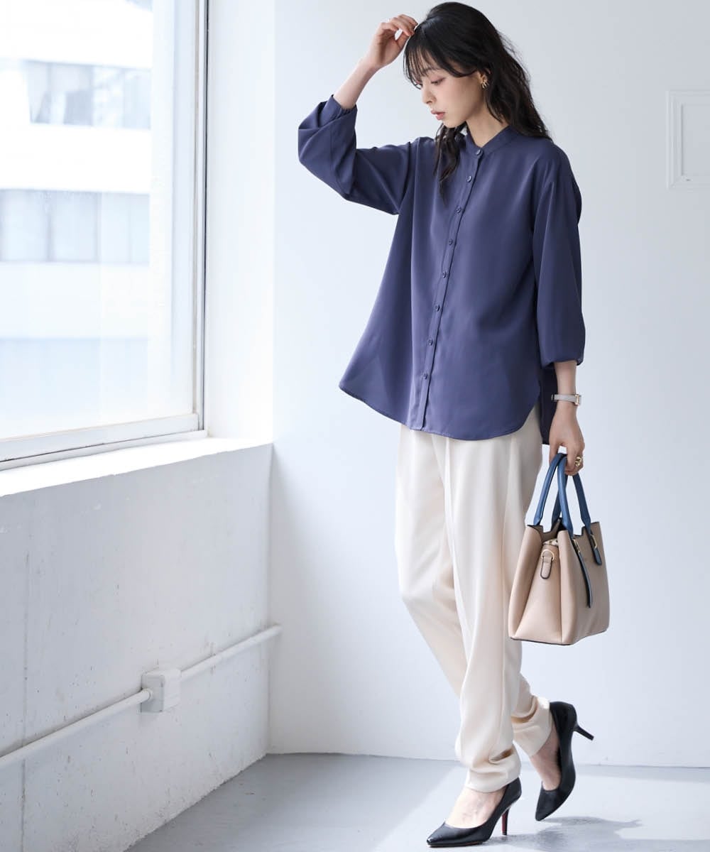 朝3秒できまる時短ブラウス 大きいサイズ19