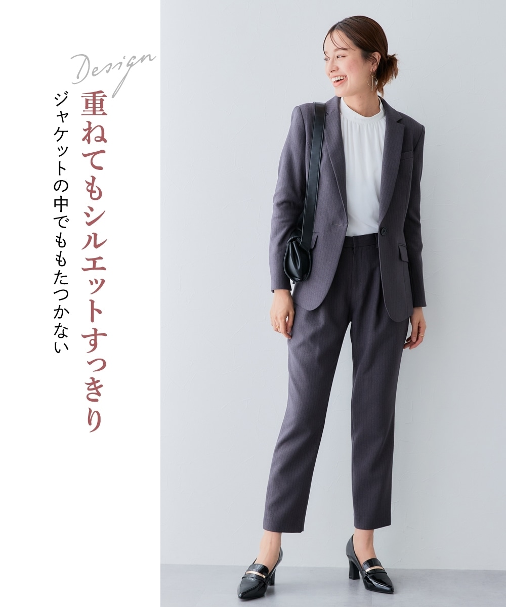 【あったか裏地付】ハイネックギャザーブラウス 大きいサイズ6