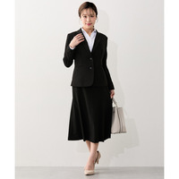 【大きい胸専用】洗えるタテヨコストレッチテーラードスカートスーツ 大きいサイズ