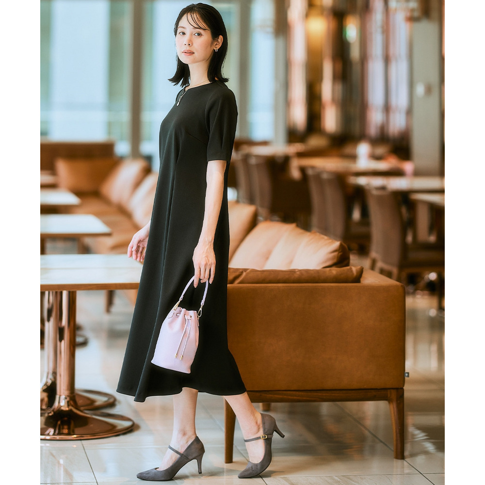 【レディーススーツ】セットアップ対応半袖ワンピース(上下別売・カノコジャージーシリーズ) 大きいサイズ15